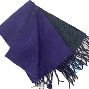 Elegant Torino Wool Cashmere Blend Purple And Gray Scarf